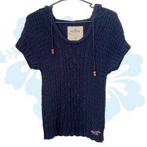 Hollister Short Sleeve Hooded Cable Knit Sweater